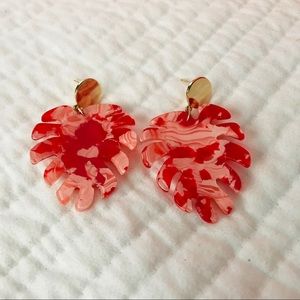 Acrylic Palm Leaf Earrings Summer Jewelry
